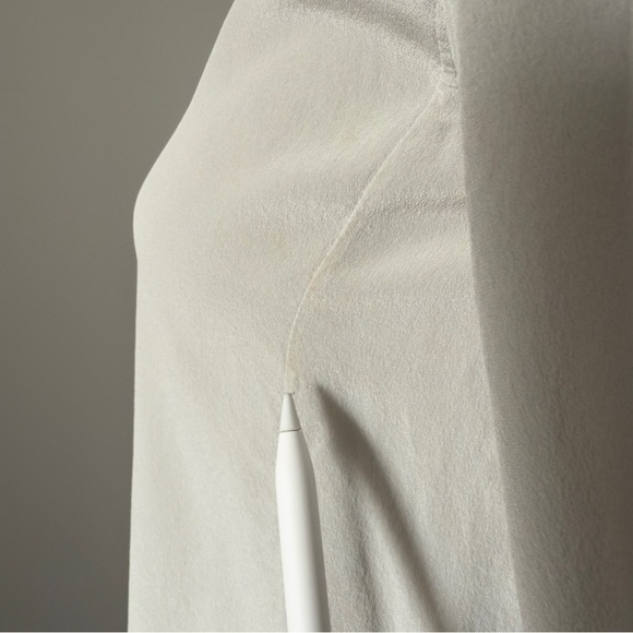 🪽Chloé Silk Blouse with Bell Tie Sleeves - Storm Grey - Size S - Picture 11 of 11